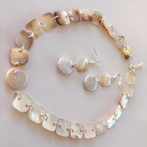Handmade cultured pearl necklace and earrings set!